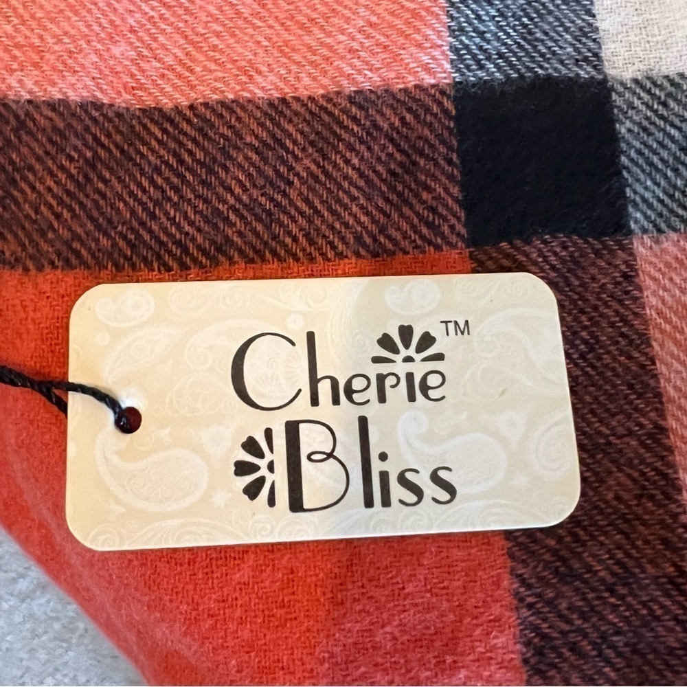 CHERIE BLISS | Orange, black & white new with tag oversized blanket scarf - Picture 3 of 7
